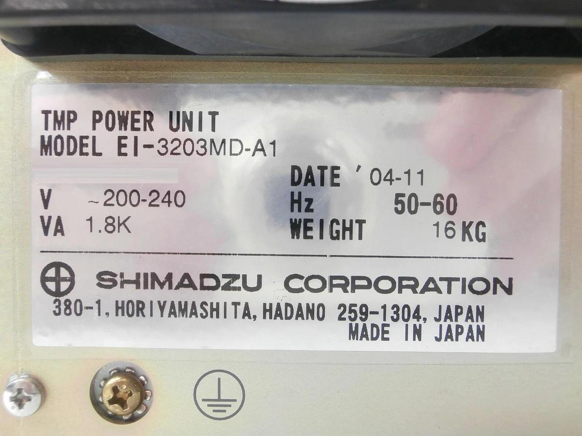 Used Shimadzu EI-3203MD-A1 TMP Turbomolecular Pump Controller AMAT 3620-01616 Tested