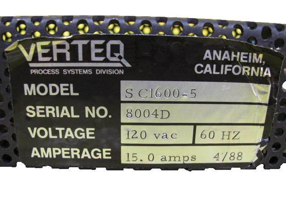 Used Verteq Process Systems SC1600-5 SRD Control Module Spin Rinse Dryer Working