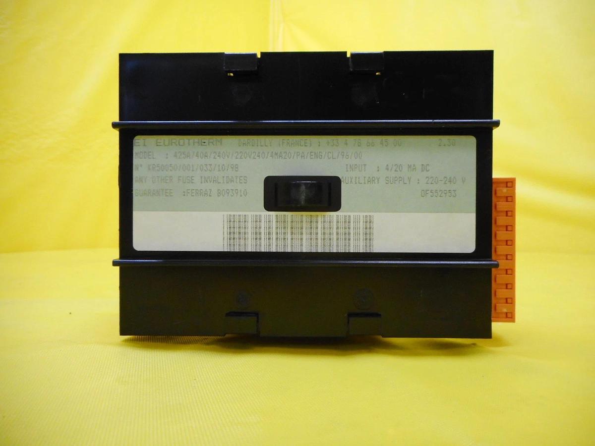 Used Eurotherm 425A/40A/240V/220V240/4MA20/PA/CL/96/00 Current Limiter Lot of 2 Used