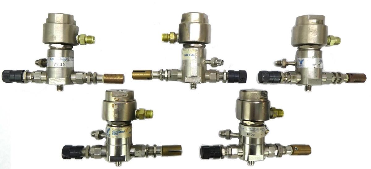 Used Veriflo Corporation 43100800 Bellows Valve AV20 Reseller lot of 5 Working Spare