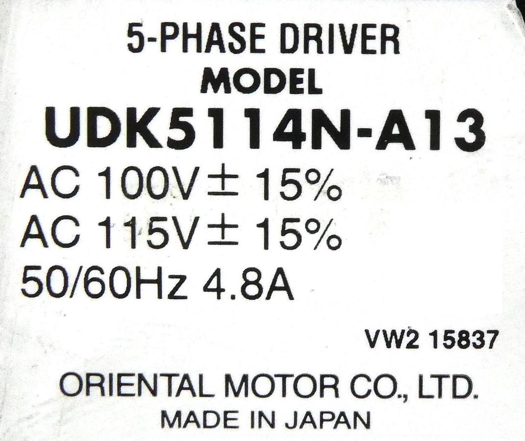 Used Oriental Motor UDK5114N 5-Phase Servo Driver Super VEXTA Lot of 2 Working Spare