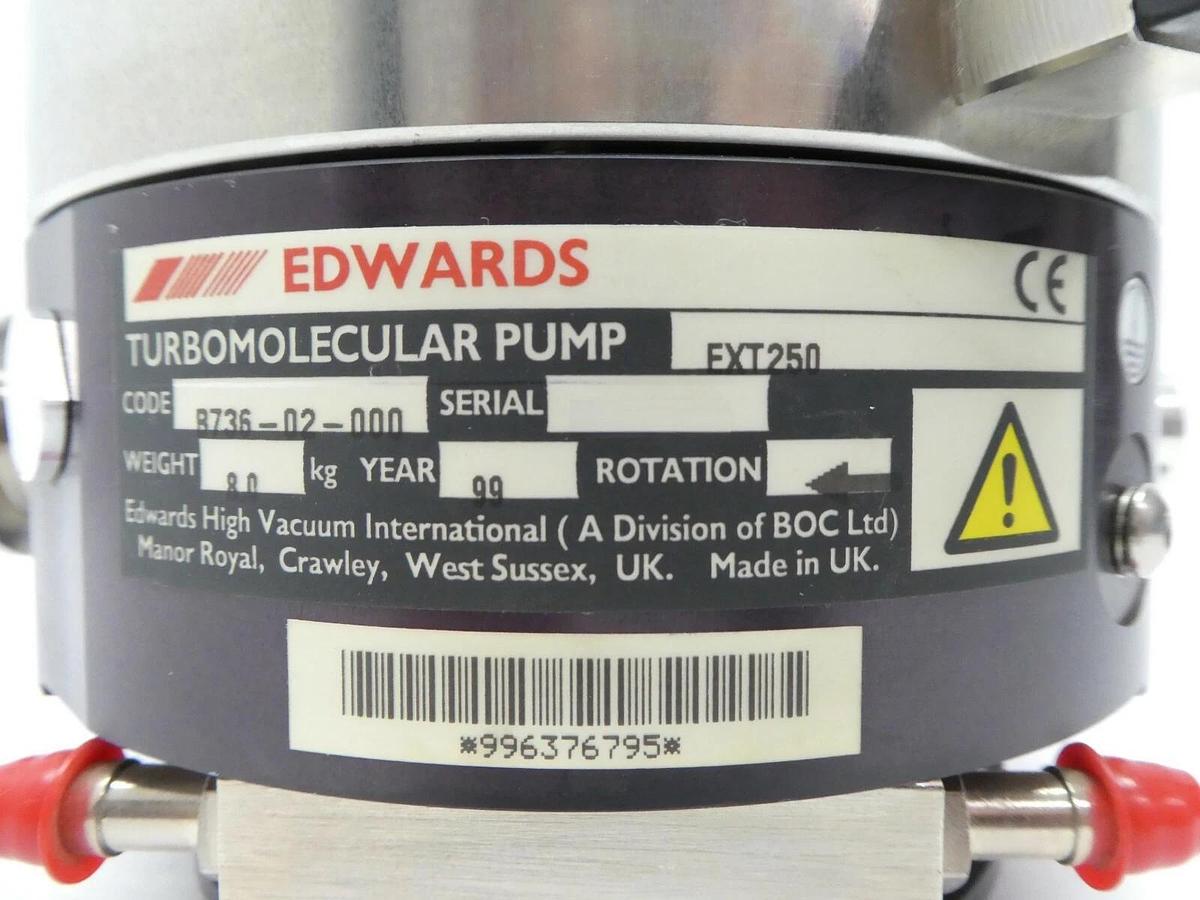 Used EXT250 Edwards B736-02-000 Turbomolecular Pump Turbo B58052061 Working Surplus
