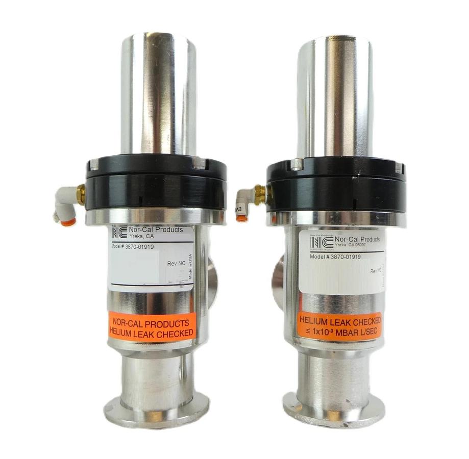 Used Nor-Cal Products 3870-01919 Pneumatic Angle Valve AMAT Reseller Lot of 2 Working