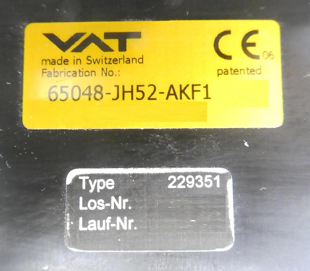 Used VAT 65048-JH52-AKF1 Pendulum Control & Isolation Gate Valve Series 650 Working