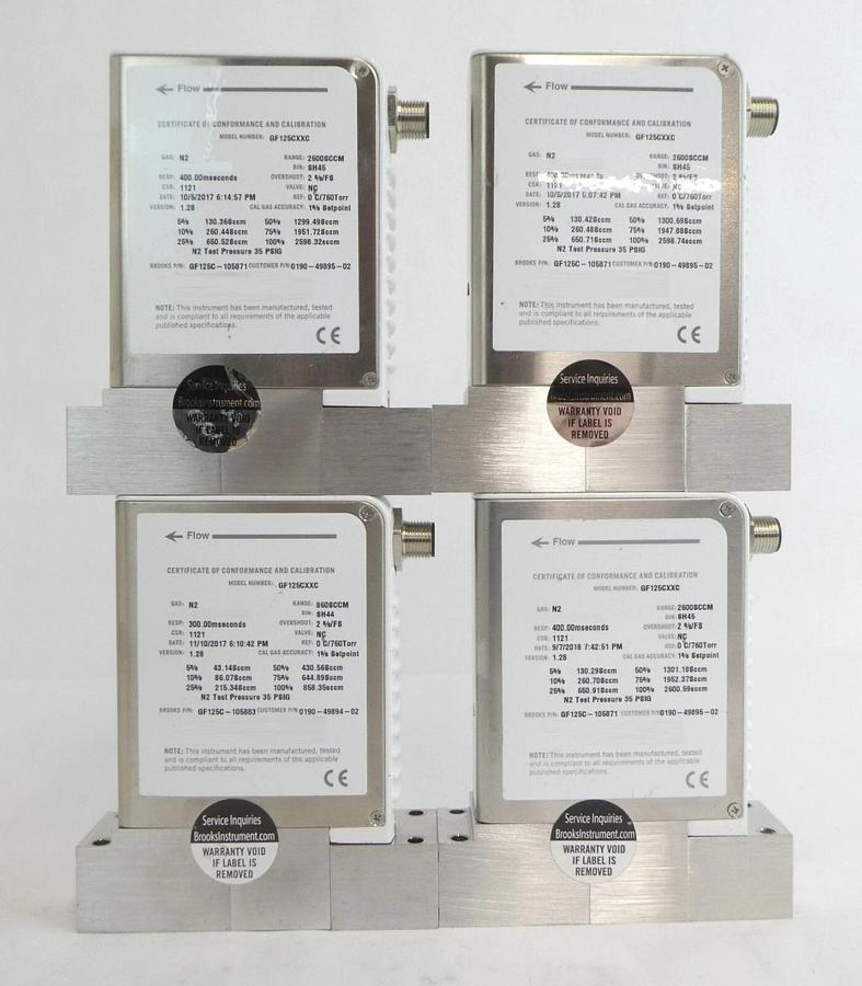 Used Brooks Instrument GF125C Mass Flow Controller MFC GF125CXXC Lot of 13 Working