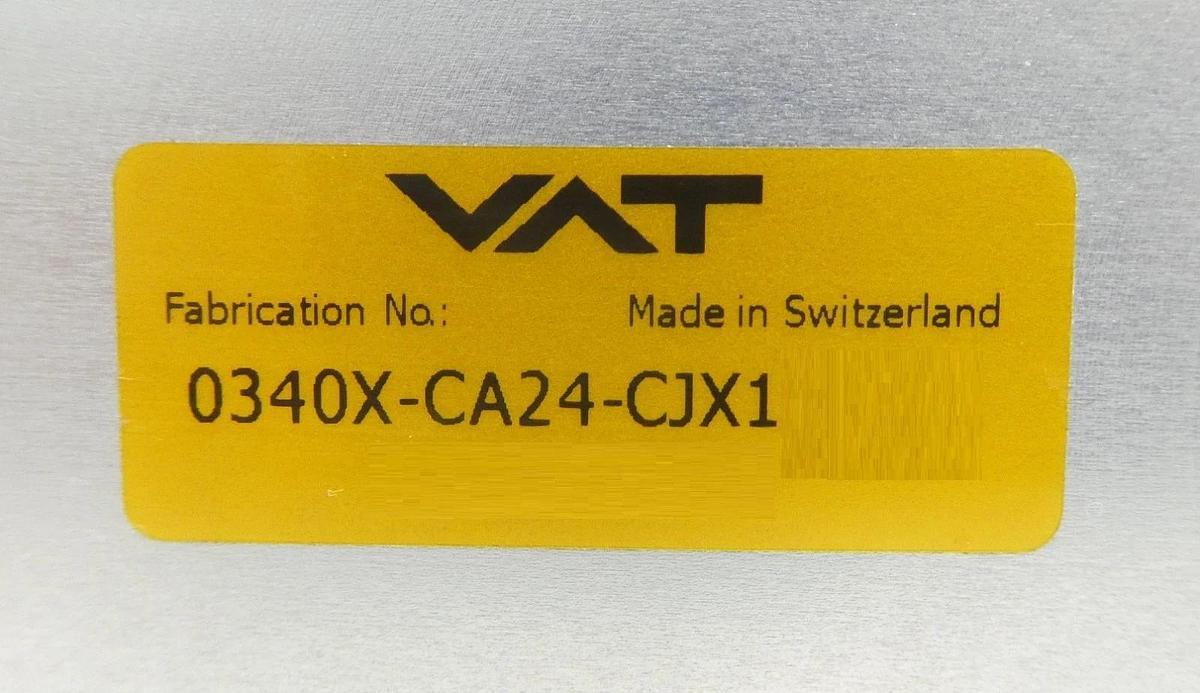 Used VAT 0340X-CA24-CJX1 300mm Pneumatic Vacuum Slit Valve Actuator and Gate Working