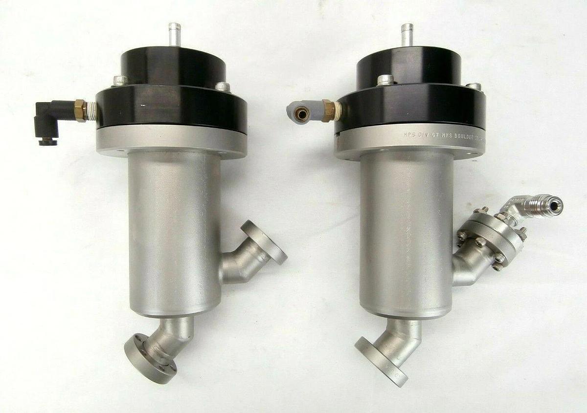 Used MKS DN16CF Pneumatic Angle Vacuum Valve Plasma-Therm SLR 770/770MF HPS Lot of 2