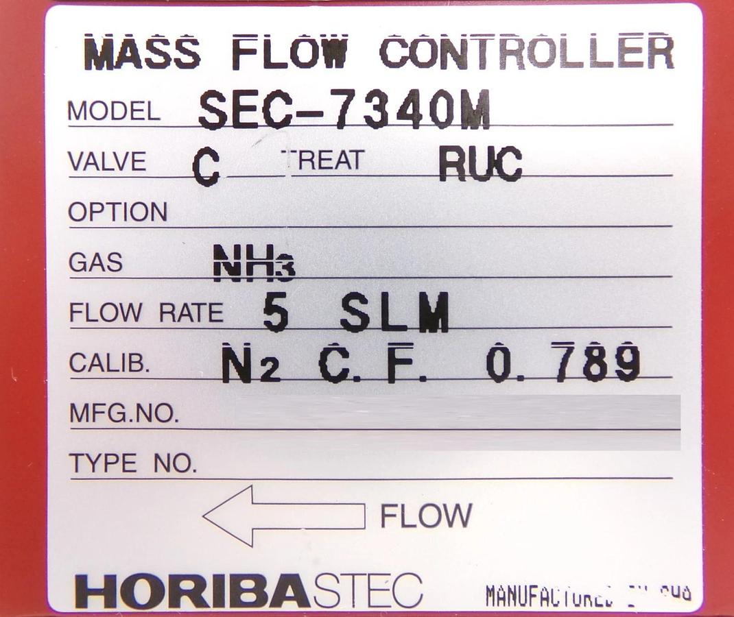 Used Horiba STEC SEC-7340M Mass Flow Controller MFC 5 SLM Reseller Lot of 5 Surplus