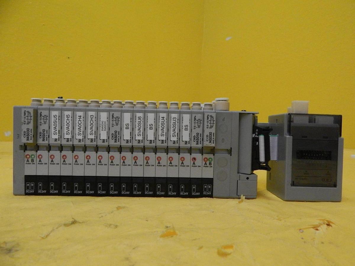 Used CKD N4S0-T56 16-Port Pnuematic Manifold OPP3-1H Lot of 2 Used Working