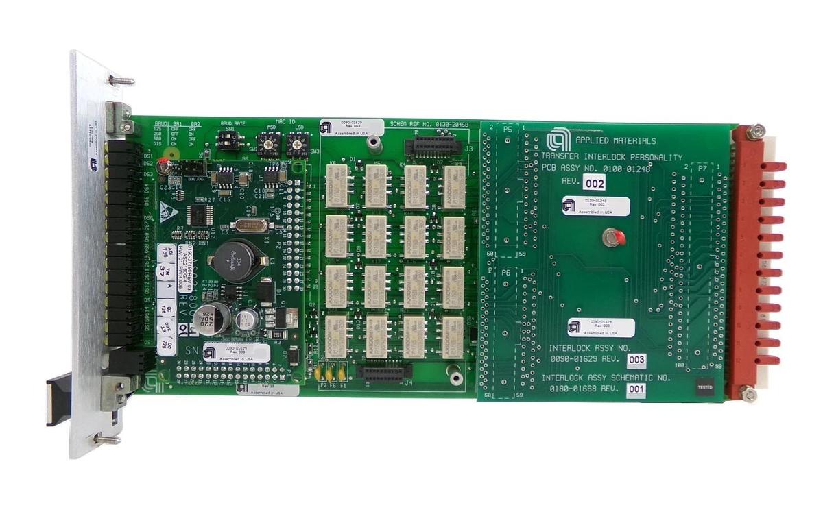 Used AMAT Applied Materials 0090-01629 Transfer Interlock Personality PCB Card Spare