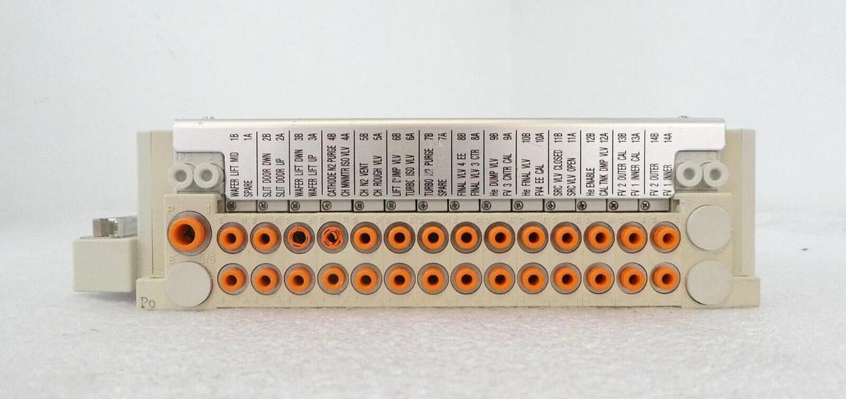 Used SMC SS5V1-1-10FD-X263 14-Port Pneumatic Manifold SV1A00 SV1B00 AMAT Working