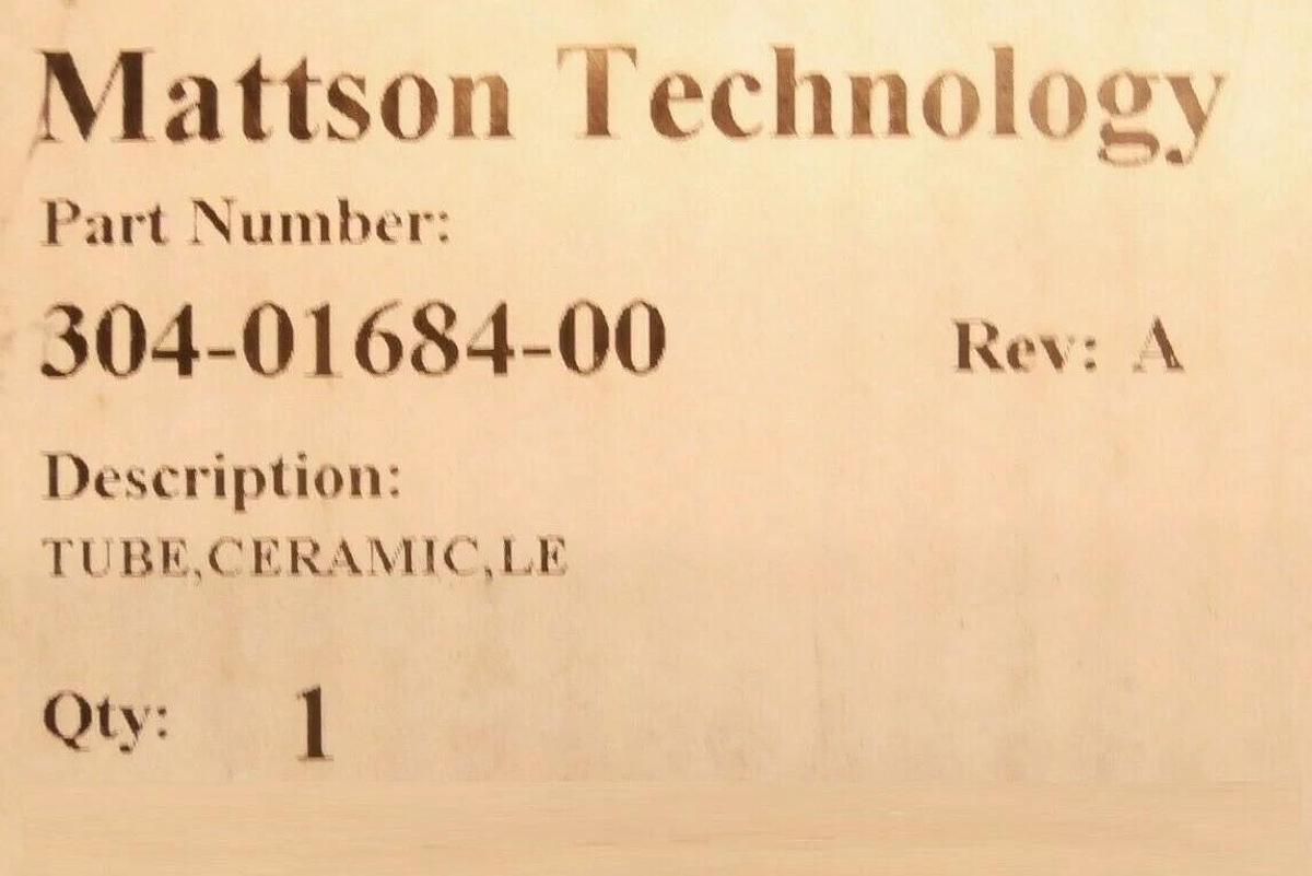 Coorstek 3040168400 Ceramic Tube Mattson 304-01684-00 Aspen II Aspen III New