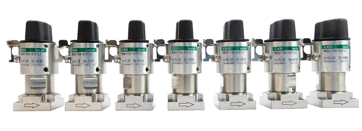 Used CKD MMGD-10V-AT2-L1 2-Port Hybrid Diaphragm Valve Lot of 7 Working Surplus