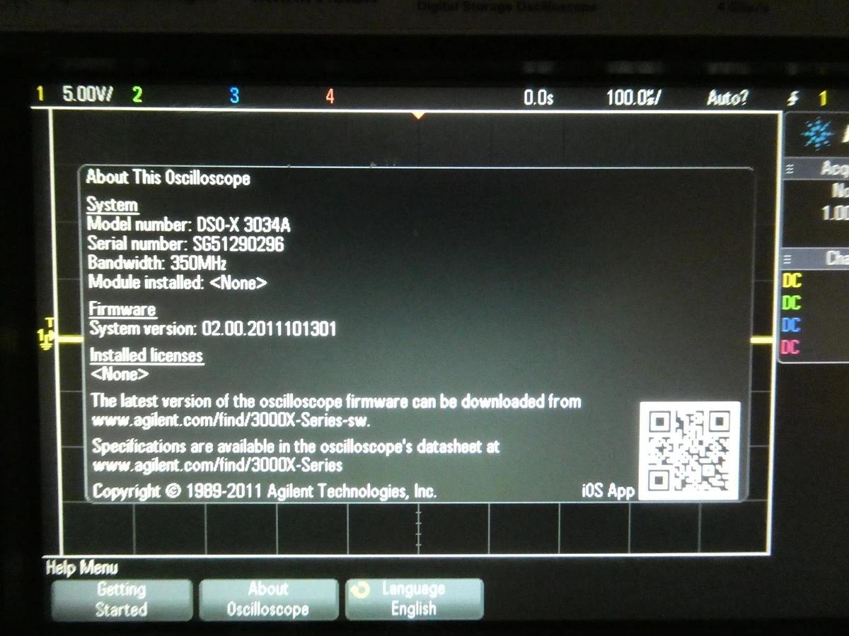 Used Agilent DSO-X 3034A 350 MHz Digital Storage Oscilloscope InfiniiVision Untested
