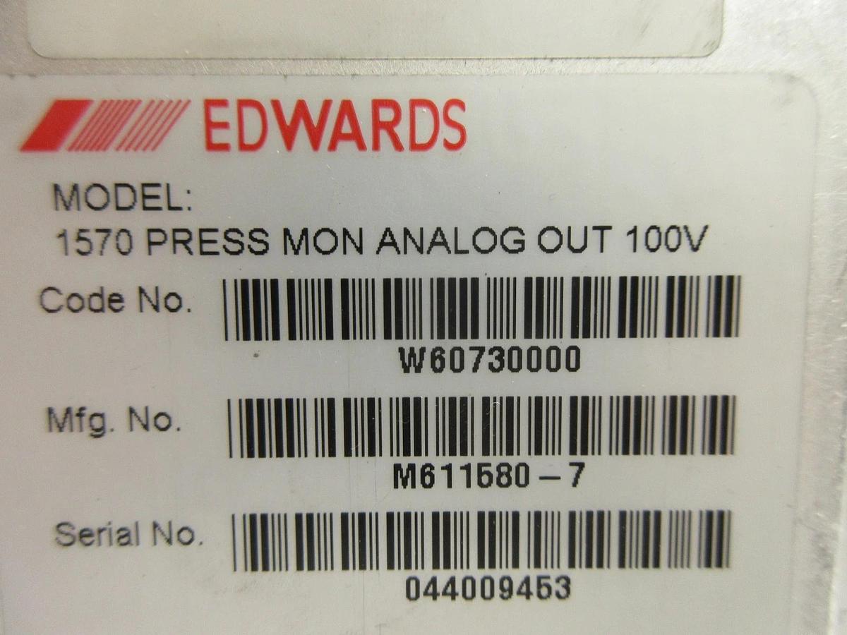 Used Edwards W60730000 Pressure Monitor 1570 Analog Out 100V Working Surplus