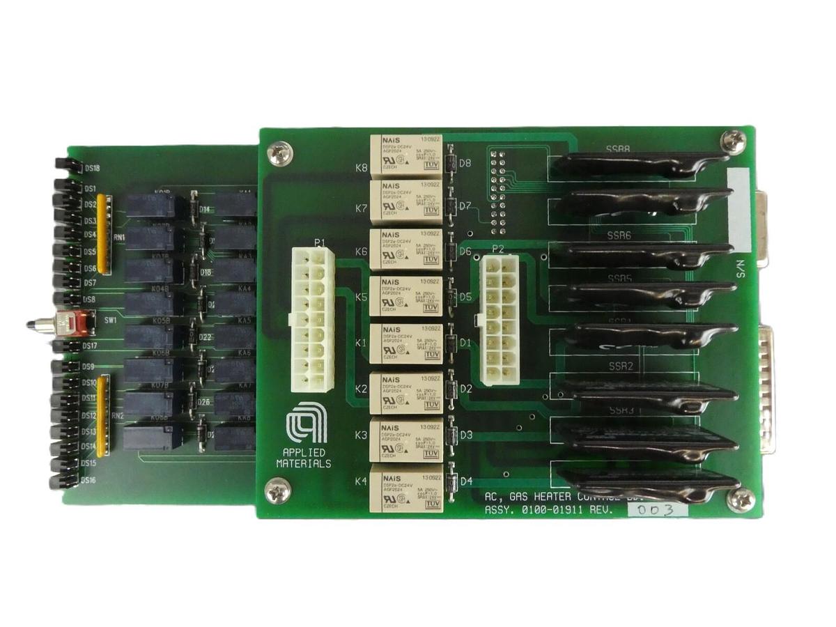 Used AMAT Applied Materials 0100-01911 AC Gas Heater Control Module PCB Working