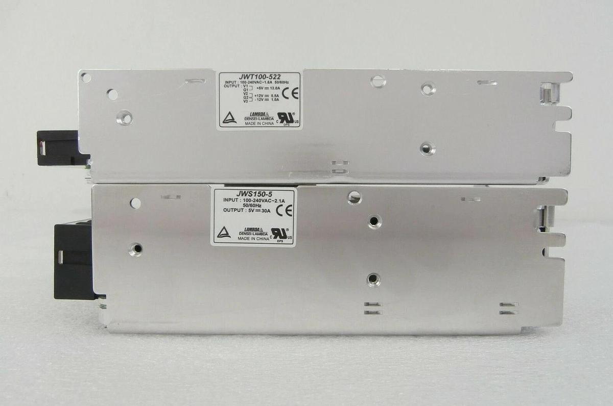 Used Lambda PCB Rack Power Supply Set of 2 JWS150-5 JWT100-522 Hitachi I-900SRT Spare