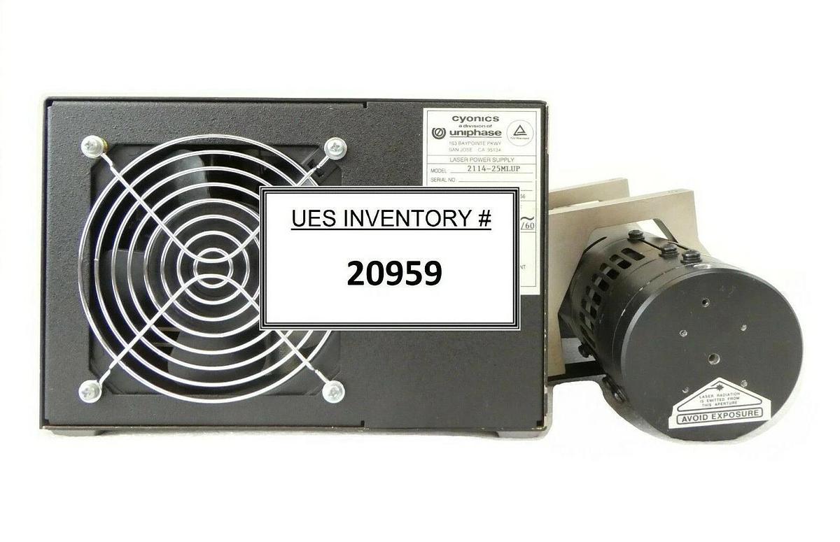 Used Uniphase 2214-25MLUP Laser and Controller Set Cyonics Ultrapointe 1000 Working