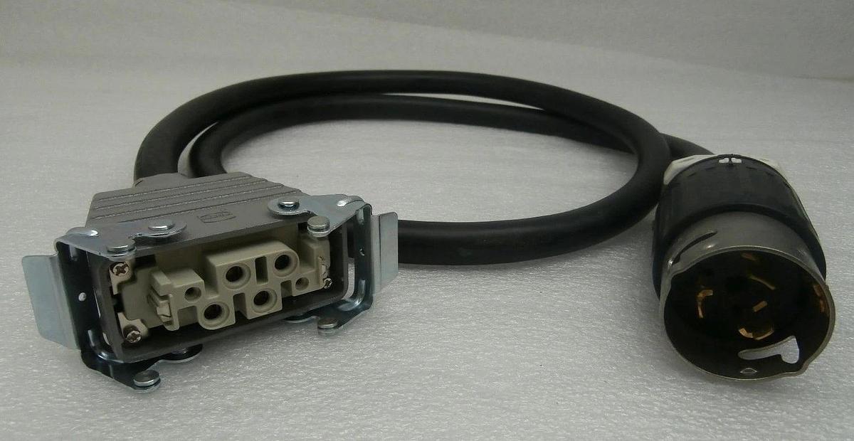 Used Edwards E21909516 Vacuum System Power Plug with 1.5M Cable Receptacle Plug Used