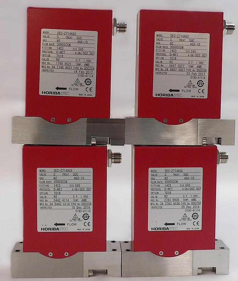 Used Horiba STEC SEC-Z714AGX Mass Flow Controller MFC 3000SCCM Lot of 4 Surplus