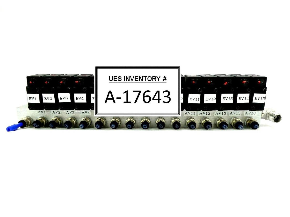 Used Koganei YM216A-21W 16-Port Pneumatic Manifold A030E1-L Working Surplus