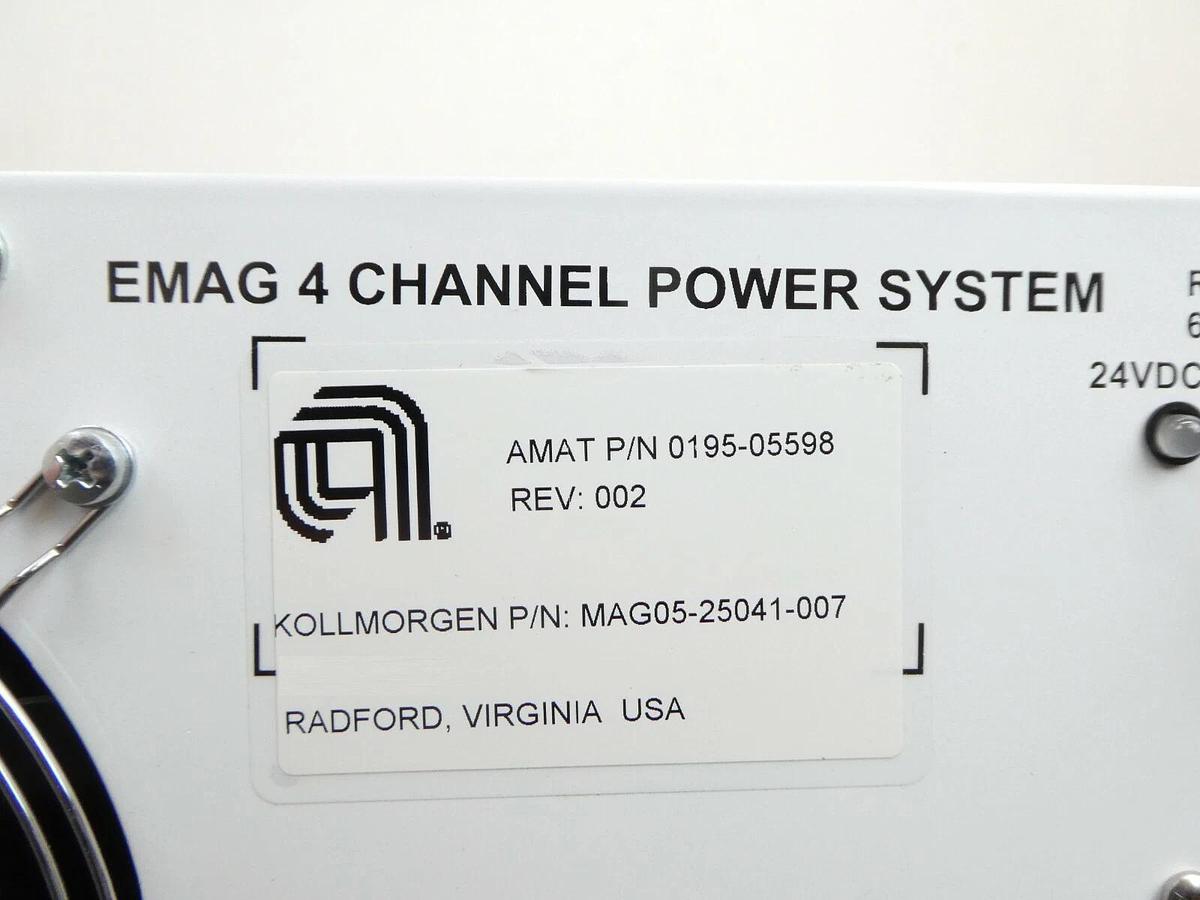Used Kollmorgen MAG05-25041-007 EMAG 4 Chan Power System AMAT 0195-05598 Cu Working