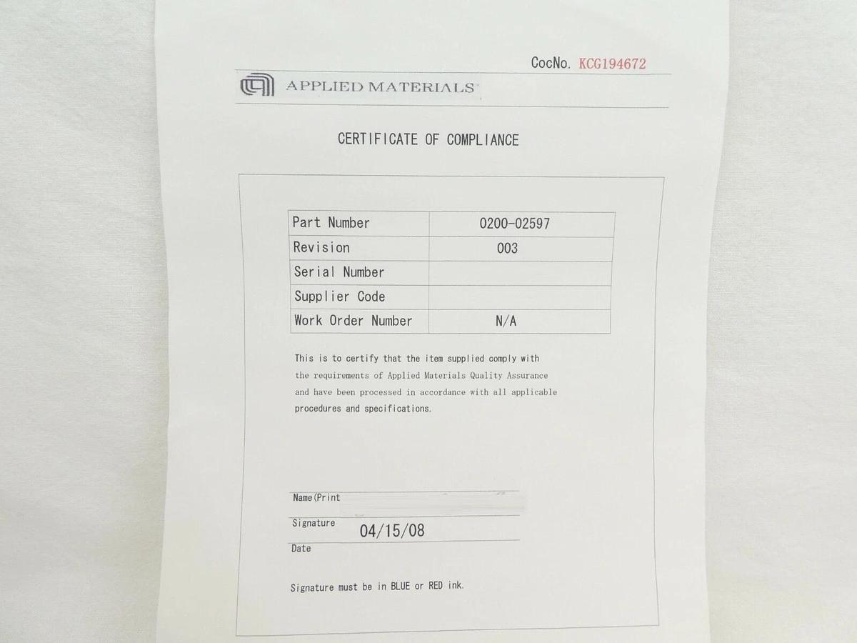 Refurbished AMAT Applied Materials 0200-02597 300mm Internal Insulator Refurbished