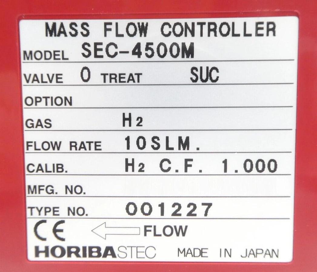 Used Horiba STEC SEC-4500M Mass Flow Controller MFC 10 SLM H2 Reseller Lot of 5 Spare
