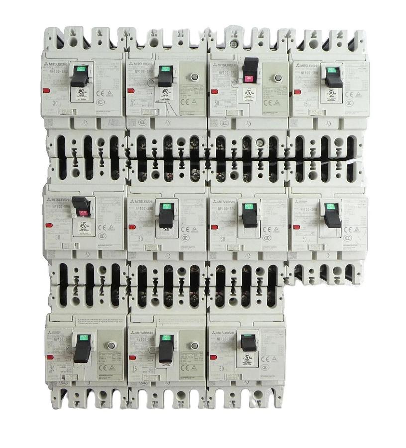 Used Mitsubishi NF100-SRU NV100-SRU Circuit Breaker Reseller Lot of 11 Working
