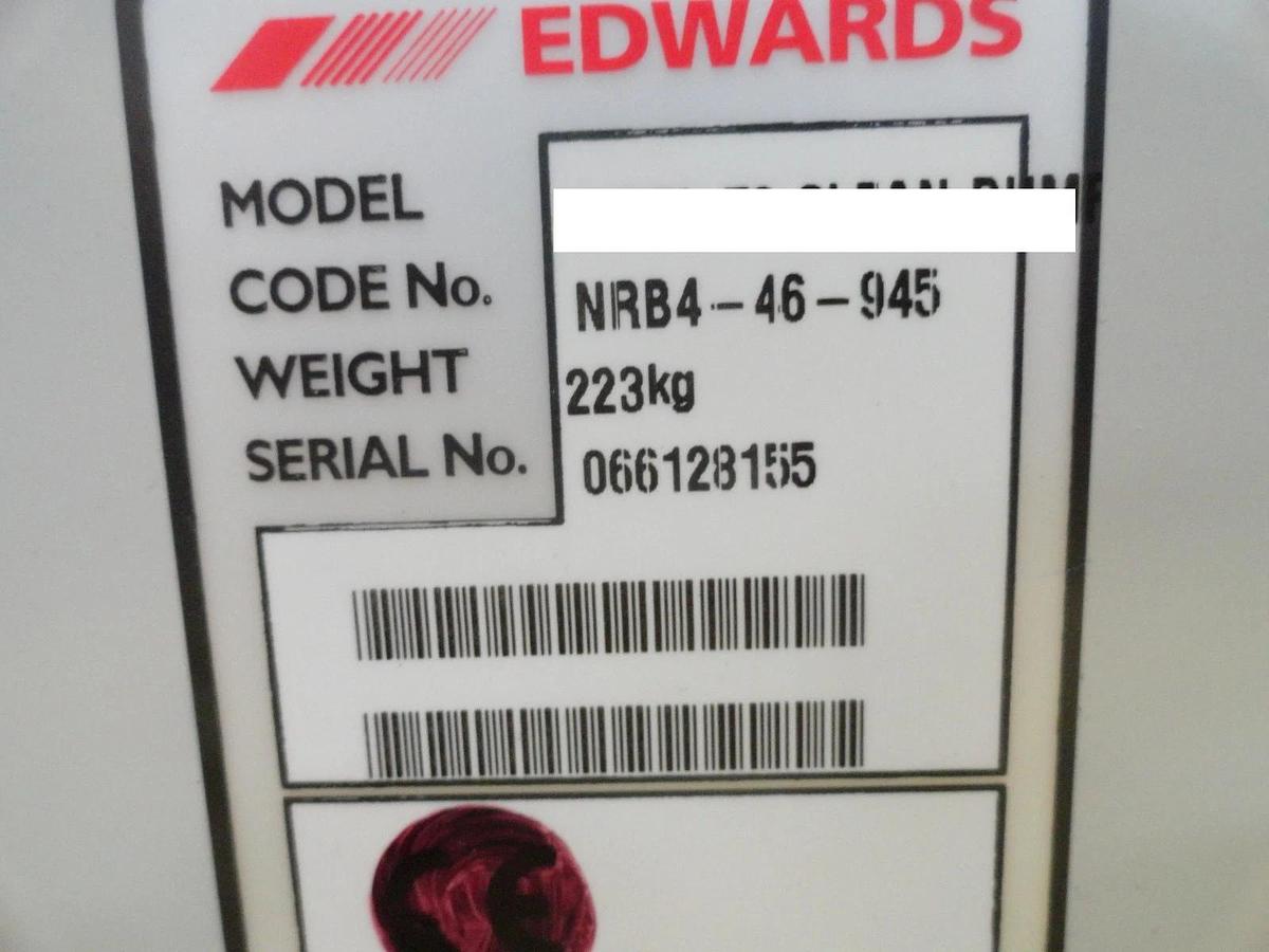 Used iL70N Edwards NRB4-46-945 Dry Vacuum Pump 37715 Hours Tested Working Surplus