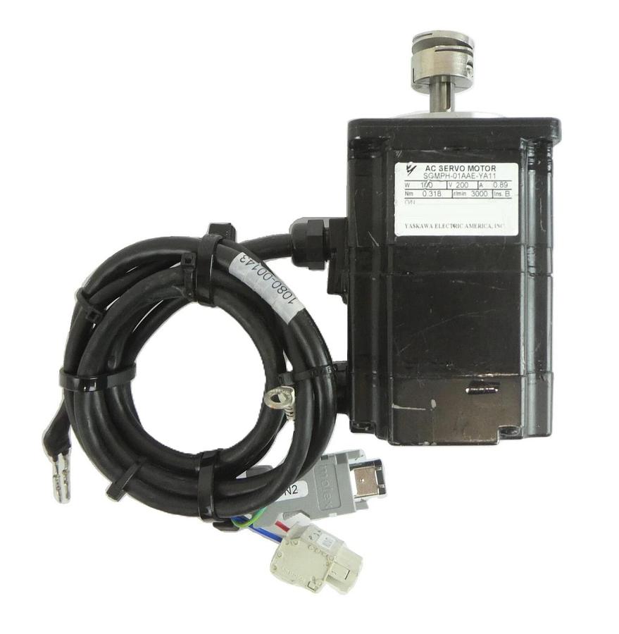 Used Yaskawa America SGMPH-01AAE-YA11 AC Servo Motor Assembly Working