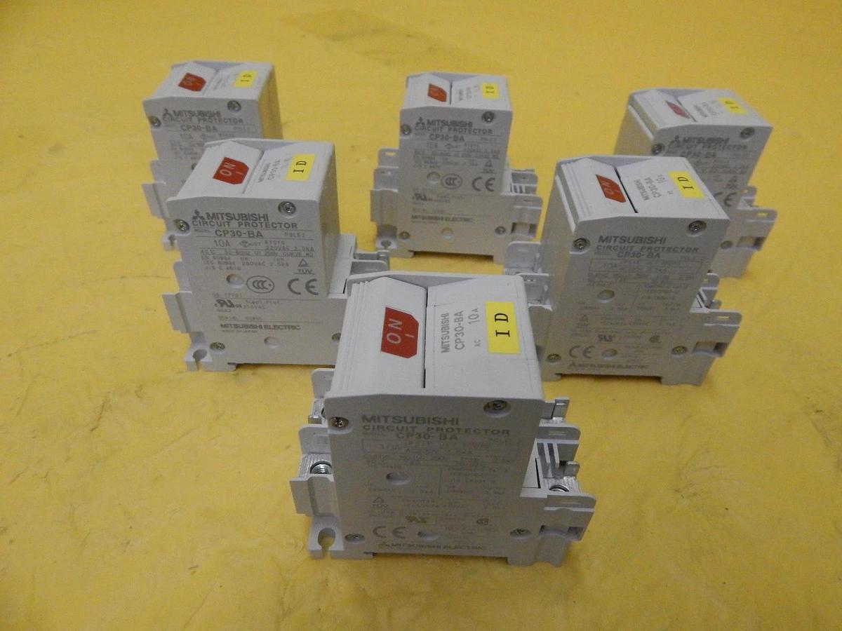 Used Mitsubishi CP30-BA Circuit Protector 2-Pole 10A Reseller Lot of 6 Used Working