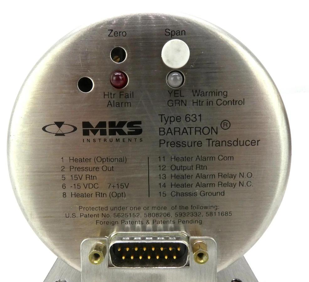 Used MKS Instruments 631A11TBEH3 Baratron Pressure Transducer Type 631 Working As-Is