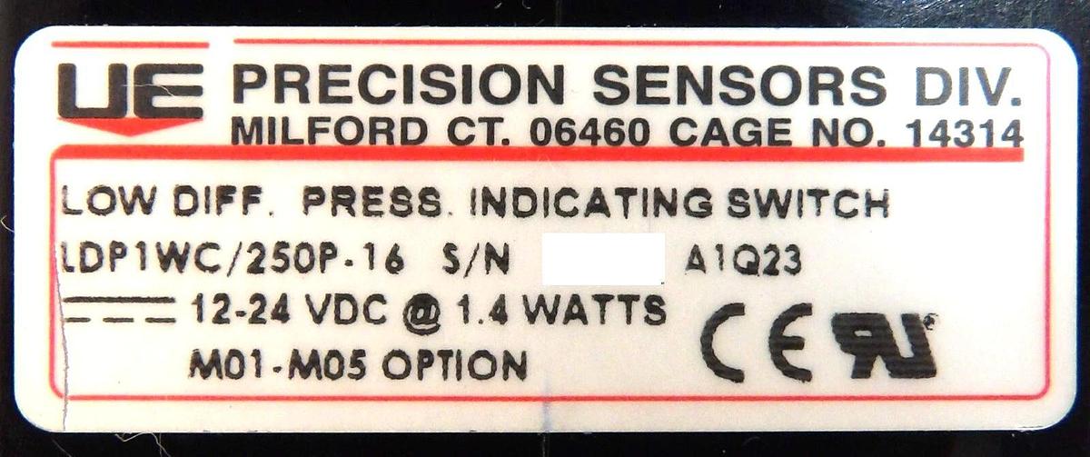 Used UE Precision Sensors LDP1WC/250P-16 LDP1WC-D Pressure Switch Lot of 9 Working