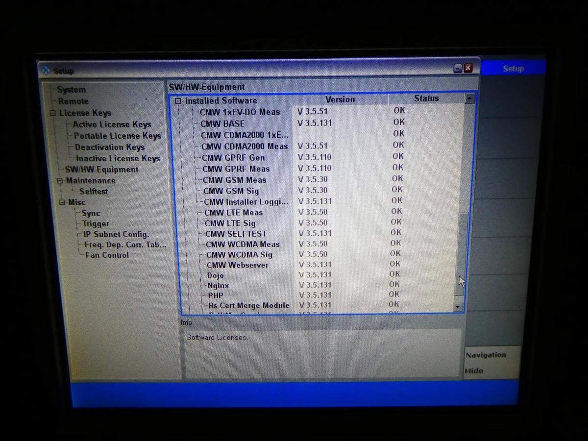 Used Rohde & Schwarz 1201.0002K50 Wideband Radio Comm Tester CMW 500 V 3.5.131