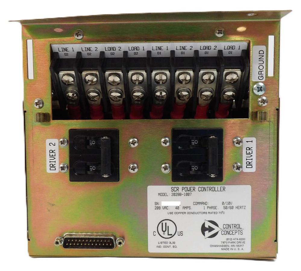Used Control Concepts 2028B-1007 SCR Power Controller Module Working Surplus