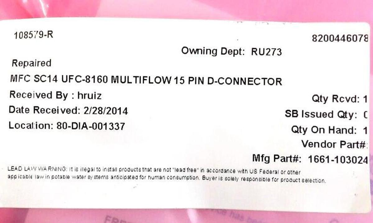 Refurbished UNIT Instruments UFC-8160 Mass Flow Controller MFC 5000 O2 OEM Refurbished