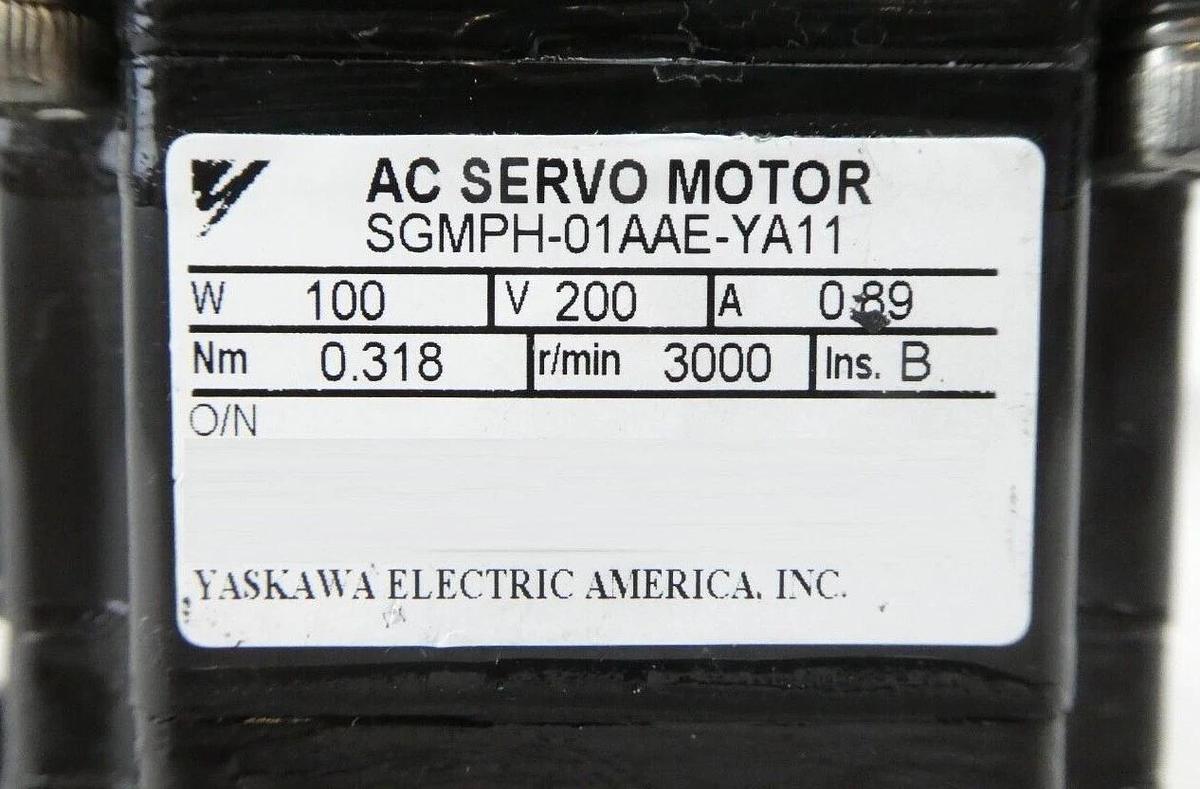 Used Yaskawa Electric SGMPH-01AAE-YA11 AC Servo Motor AMAT 1080-00143 Working Surplus