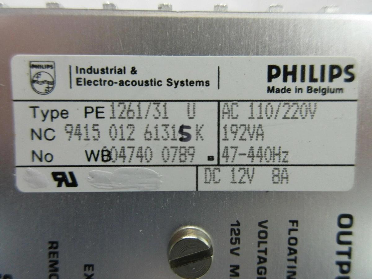 Used Philips 9415 012 61315 K Power Supply PCB Card PE 12161/31 U ASML PAS Used
