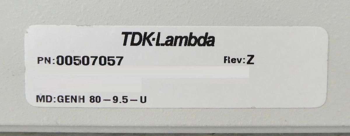 Used TDK-Lambda 00507057 Programmable Power Supply GENH 80-9.5-U Working Surplus