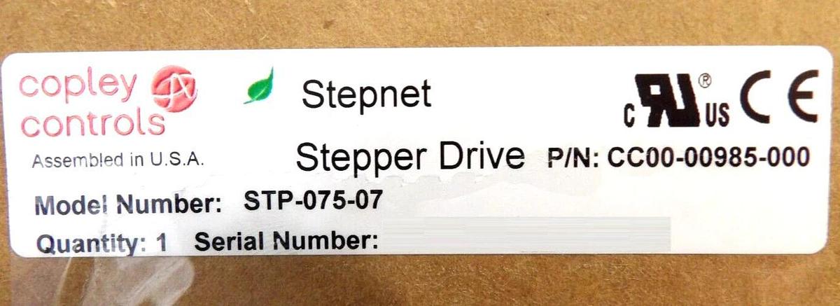 Copley Controls CC00-00985-000 Stepper Drive Servo STP-075-07 New Surplus