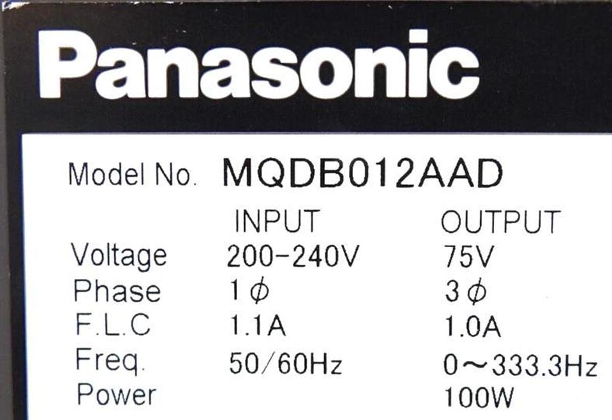 Used Panasonic MQDB012AAD MQDB012AAD02 Servo Drive AMAT 0190-15328 Lot of 6 Working