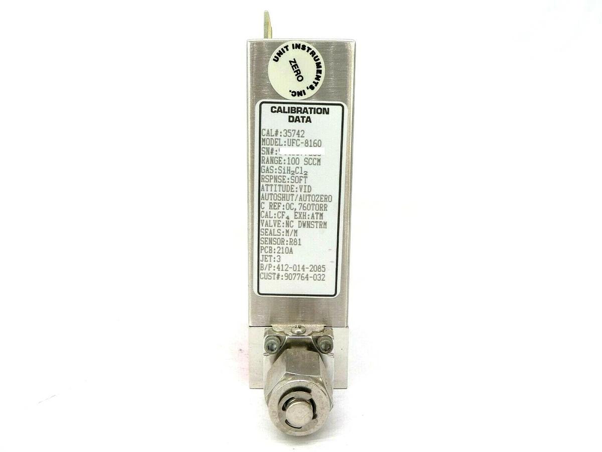Used UNIT Instruments UFC-8160 Mass Flow Controller MFC 100 SCCM SiH2Cl2 Working