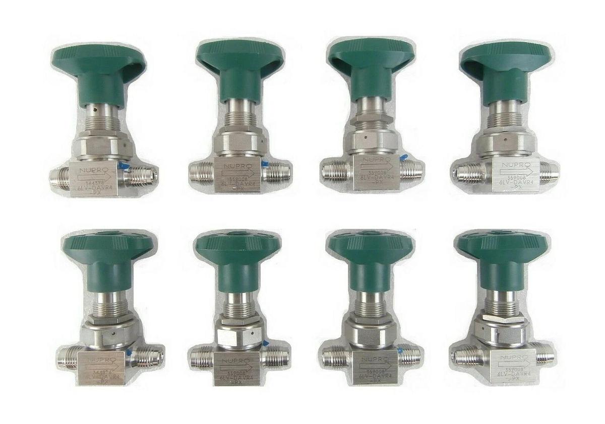 Used Nupro 6LV-DAVR4-PX Manual Diaphragm Valve Reseller Lot of 8 Working Surplus