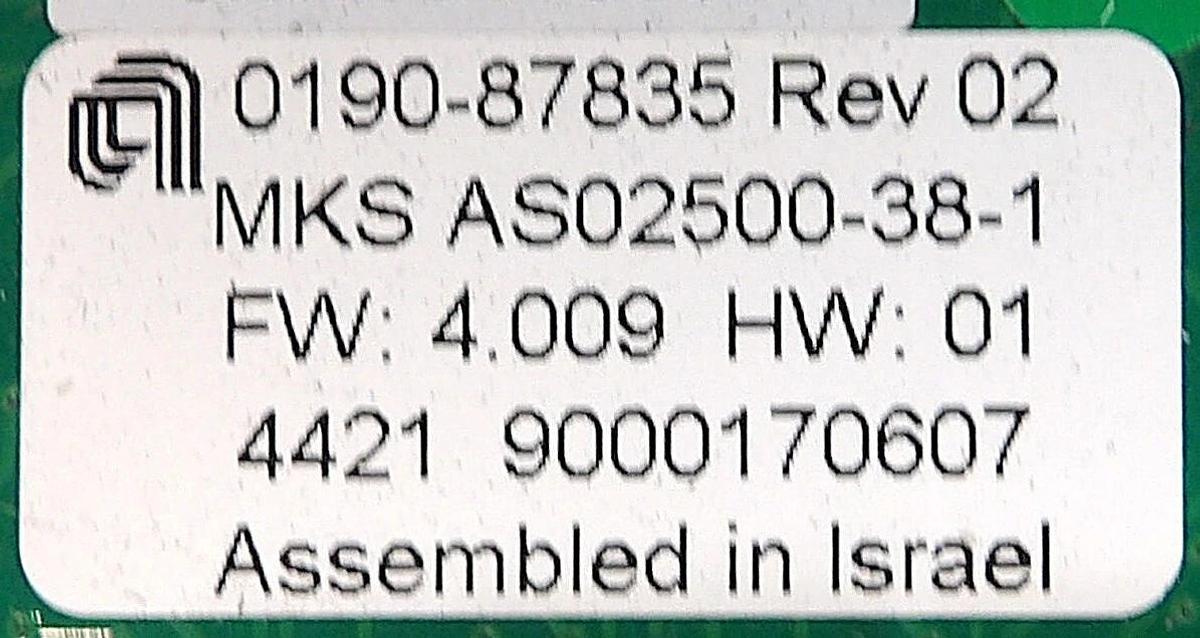 Used MKS Instruments AS02500-38-1 Interlock Module PCB CDN497 AMAT 0190-87835 Working