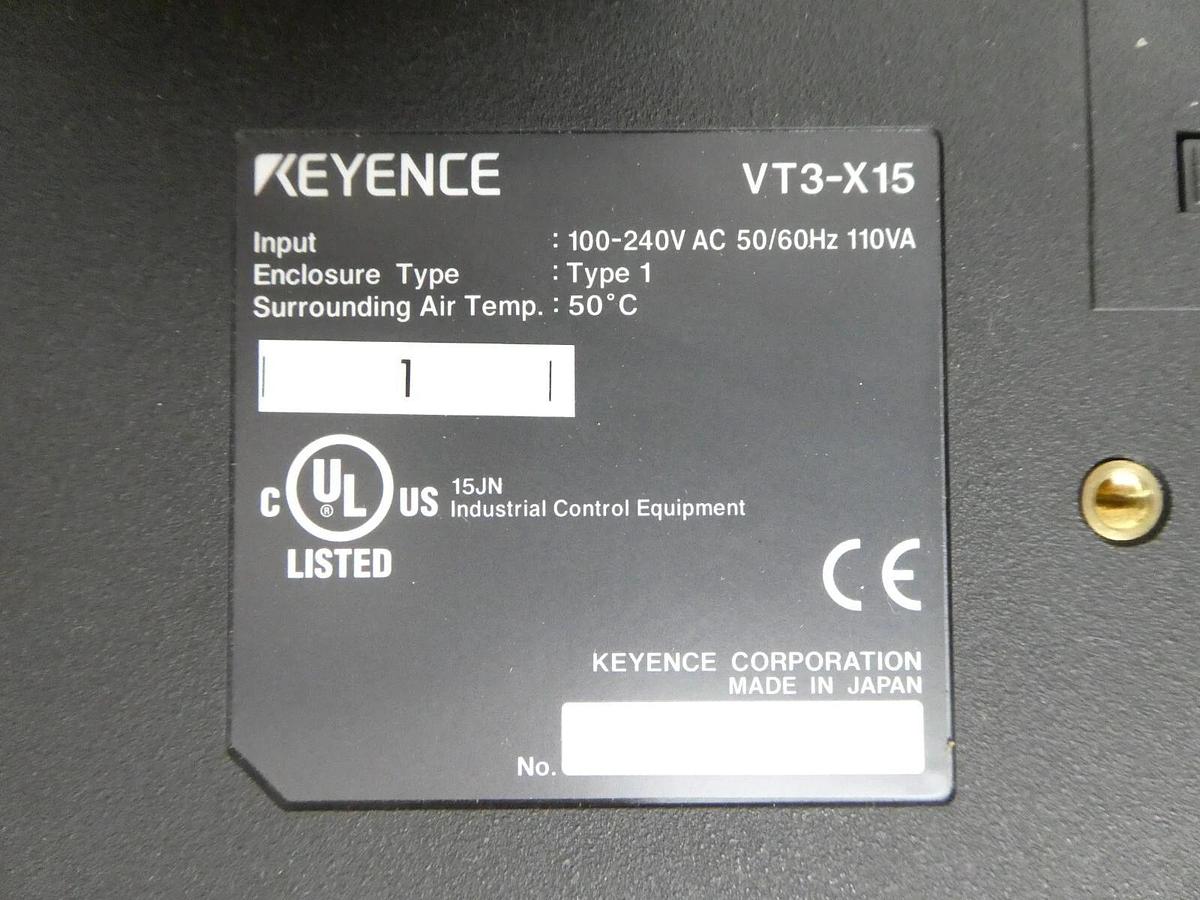 Used Keyence VT3-X15 Touch Panel Display VT3-E3 VT3-VD4 TEL Tokyo Electron Working