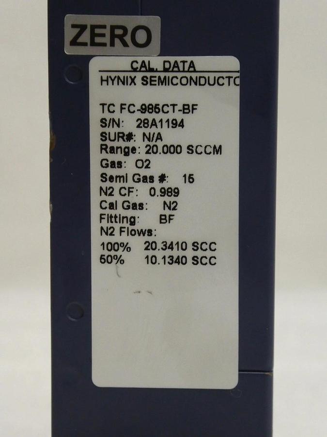 Used Aera TC FC-985CT-BF Mass Flow Controller MFC FC-985C 20 SCCM O2 Used Working