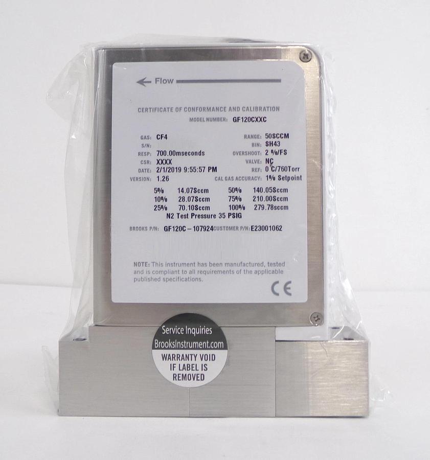 Brooks Instrument GF120C-107924 Mass Flow Controller MFC 50 SCCM CF4 New Spare