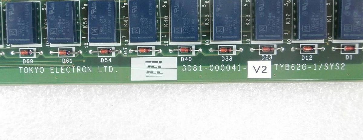 Used TEL Tokyo Electron 3D81-000041-V2 Processor PCB TYB62G-1/SYS2 T-3044SS Working