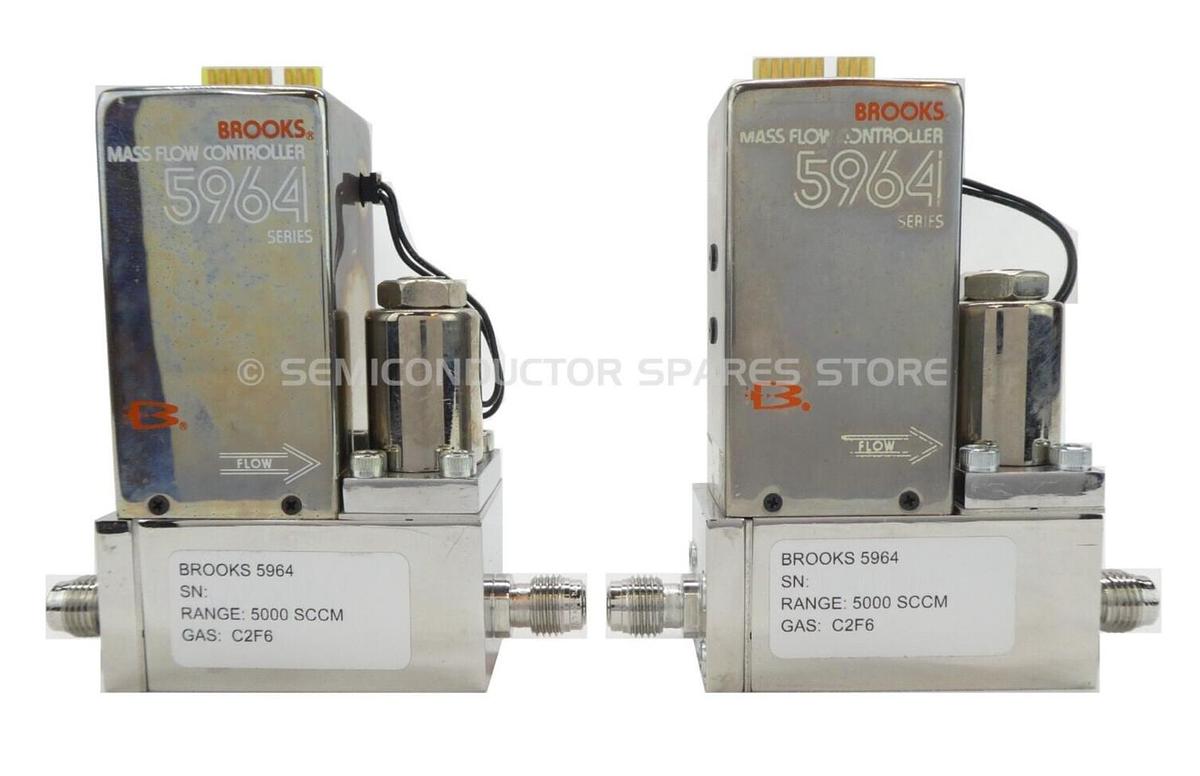 Refurbished Brooks 5964 Mass Flow Controller MFC 5000 SCCM C2F6 Lot of 2 OEM Refurbished
